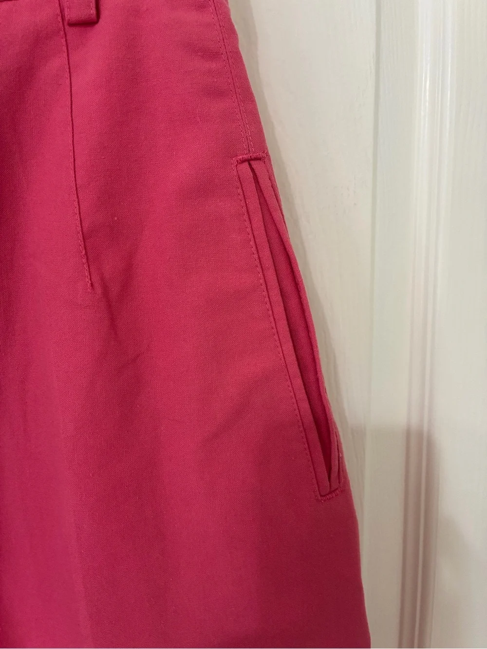 Karen Scott pink high waisted pleated Bermuda shorts, summer, 90s, preppy